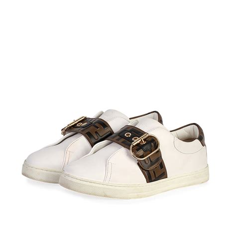 fendi white leather sneakers|Fendi sneakers for ladies.